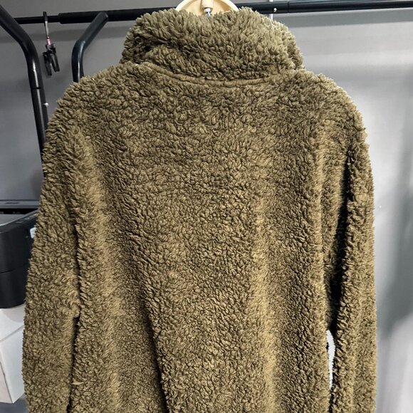 H&M Olive Green Sherpa Fleece Pullover NWT - Picture 9 of 11